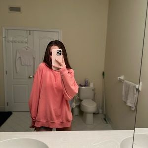 American eagle hot pink oversized crewneck size extra small